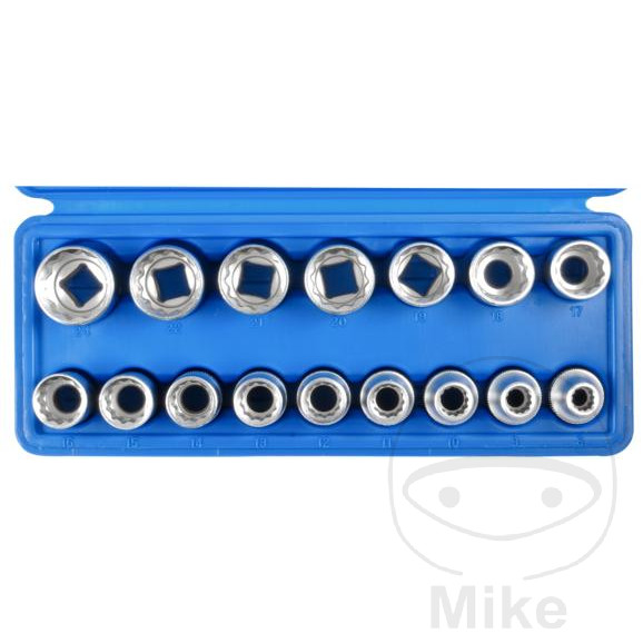 Jeu de douilles 12 bord 1/2 pouce 16 Jeu de douilles 12 bord 1/2 pouce 16