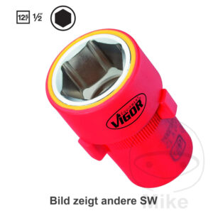 Douille 6 bord VDE 1/2 pouce 19 mm