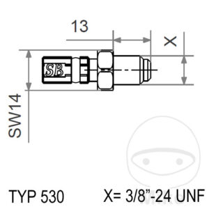 TYP530 3 / 8-24 UNF ARGENT