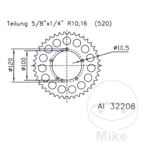 Couronne Alu 40 Dents PAS 520 Silver Couronne Alu 40 Dents PAS 520 Silver