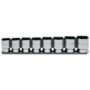 Coffret 8 douilles BETA 1/2'' 12 pans sur support