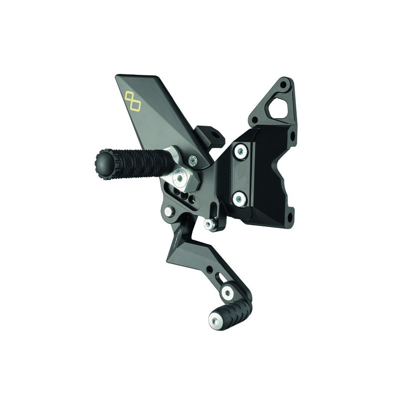 Commandes reculées fixes LIGHTECH sélection inversée noir Ducati Panigale Commandes reculées fixes LIGHTECH sélection inversée noir Ducati Panigale