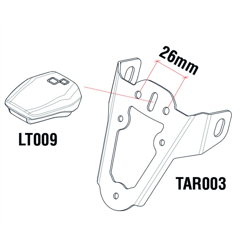 Eclairage de plaque LED LIGHTECH Python couvercle noir entraxe 26mm Eclairage de plaque LED LIGHTECH Python couvercle noir entraxe 26mm – Image 5