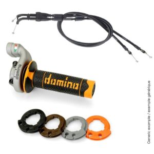 Kit poign������es DOMINO KRK Evo avec c������bles rev������tements noir/orange
