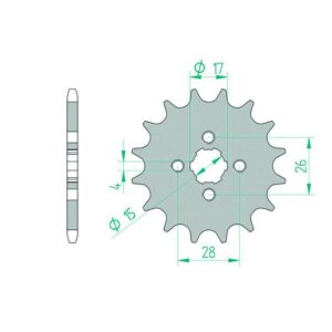 Pignon AFAM acier standard 20104 - 420