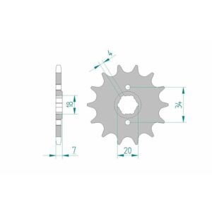 Pignon AFAM acier standard 20203 - 520