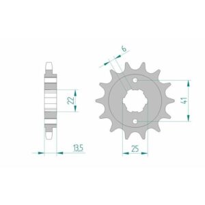 Pignon AFAM acier standard 20506 - 525