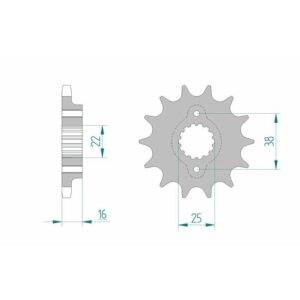 Pignon AFAM acier standard 52608 - 525