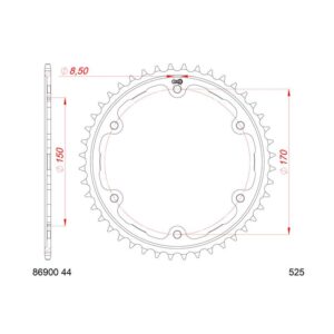 Couronne AFAM acier standard 86900 - 525