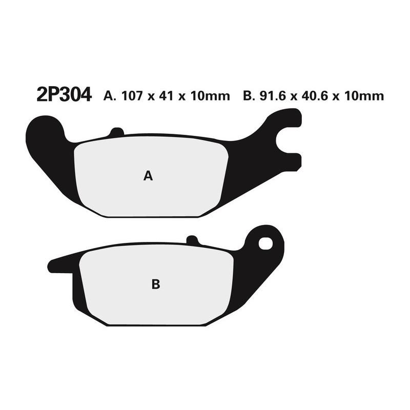 Plaquettes de frein NISSIN route semi-métallique - 2P-304NS Plaquettes de frein NISSIN route semi-métallique - 2P-304NS