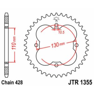 Couronne JT SPROCKETS acier standard 1355 - 428