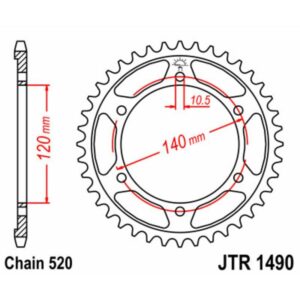 Couronne JT SPROCKETS acier standard 1490 - 520