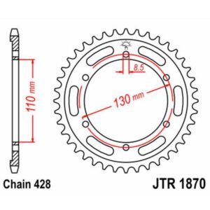 Couronne JT SPROCKETS acier standard 1870 - 428
