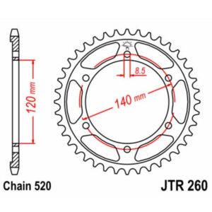Couronne JT SPROCKETS acier standard 260 - 520