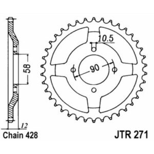 Couronne JT SPROCKETS acier standard 271 - 428