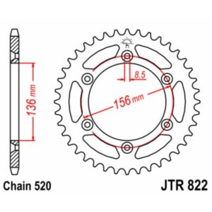 Couronne JT SPROCKETS acier standard 822 - 520