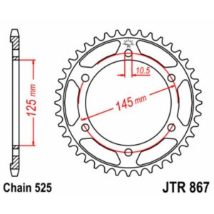 Couronne JT SPROCKETS acier standard 867 - 525