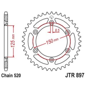Couronne JT SPROCKETS acier standard 897 - 520