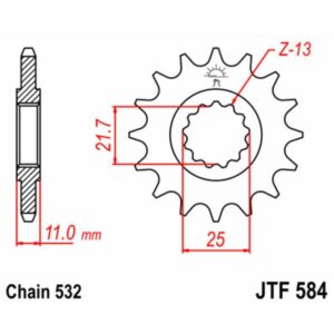 Pignon JT SPROCKETS acier standard 584 - 532