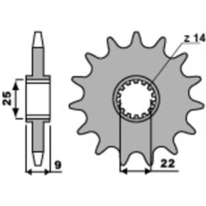 Pignon PBR acier standard 2097 - 520