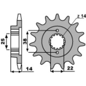 Pignon PBR acier standard 497 - 530