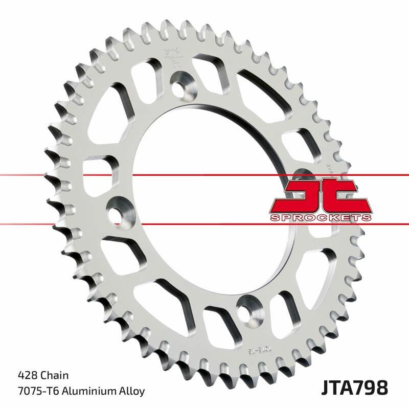 Couronne JT SPROCKETS aluminium ultra-light anti-boue 798 - 428 Couronne JT SPROCKETS aluminium ultra-light anti-boue 798 - 428
