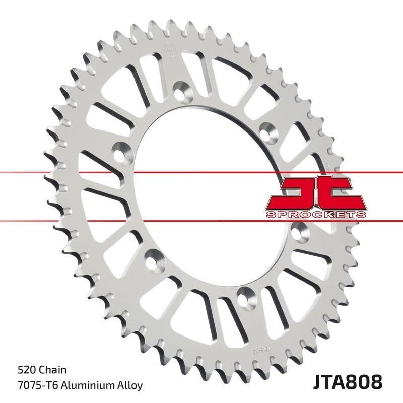 Couronne JT SPROCKETS aluminium ultra-light anti-boue 808 - 520 Couronne JT SPROCKETS aluminium ultra-light anti-boue 808 - 520 – Image 2