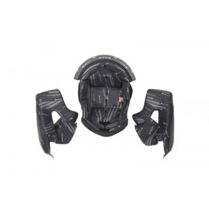 Coiffe et mousses de joues UFO casque Aries noir taille XL