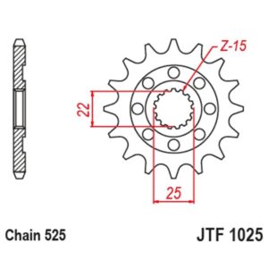 Pignon JT SPROCKETS acier standard 1025 - 525
