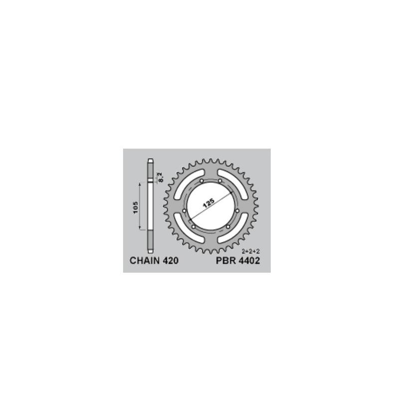 Kit chaîne DID/PBR 420D 11/53 (ratio OEM) renforcé - couronne acier standard 4402 Kit chaîne DID/PBR 420D 11/53 (ratio OEM) renforcé - couronne acier standard 4402 – Image 2